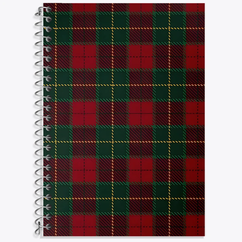 دفتر زبان 50 برگ خندالو مدل دو خط طرح پترن چهارخونه کد N5266