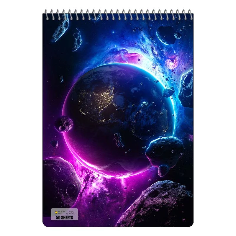دفتر نقاشی 50 برگ سیمی کارنیکا طرح فضا Space کد 41121