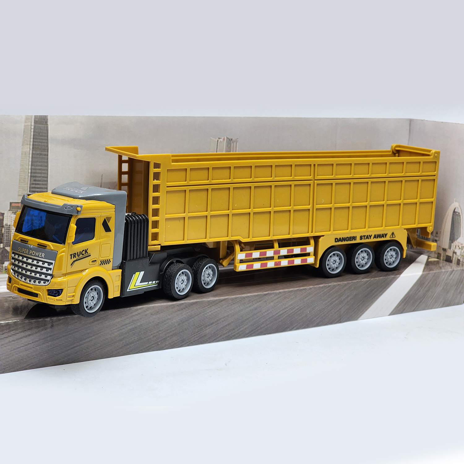 ماشین بازی کنترلی مدل تریلی 10چرخ کامیون باری