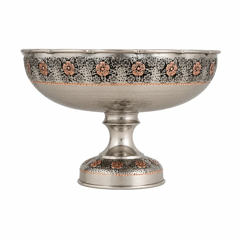 میوه خوری قلمزنی مسی مدل الماس تراش کد 1861