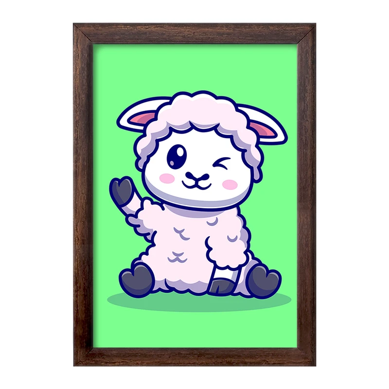 تابلو خندالو طرح  حیوانات بامزه گوسفند کد 25441