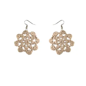 گوشواره دست دوز زنانه مدل قلاب بافی کد Gosh - 005