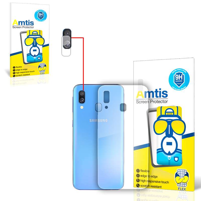محافظ لنز دوربین امتیس مدل 40 مناسب برای گوشی موبایل سامسونگ GALAXY A40 به همراه محافظ پشت گوشی
