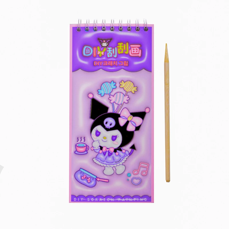 دفتر رنگ آمیزی 8 برگ مدل کرومی به همراه قلم چوبی