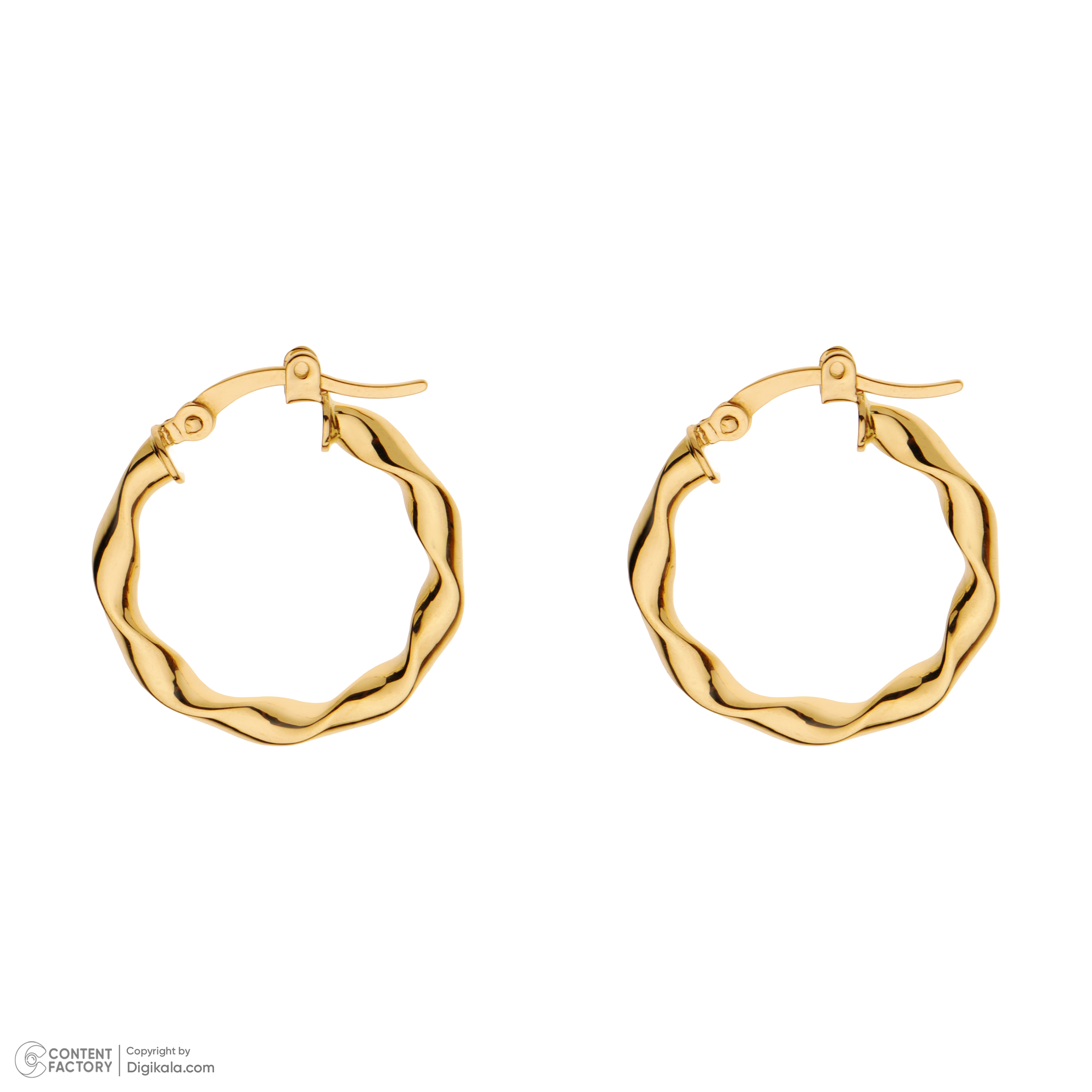 گوشواره حلقه‌ای طلا 18 عیار زنانه گلدم مدل E-3070051
