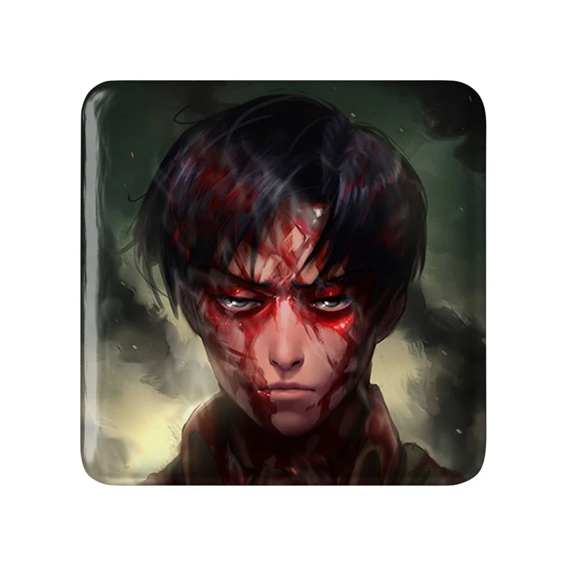مگنت خندالو طرح لیوای انیمه اتک آن تایتان Attack on Titan  مدل مربعی کد 18511