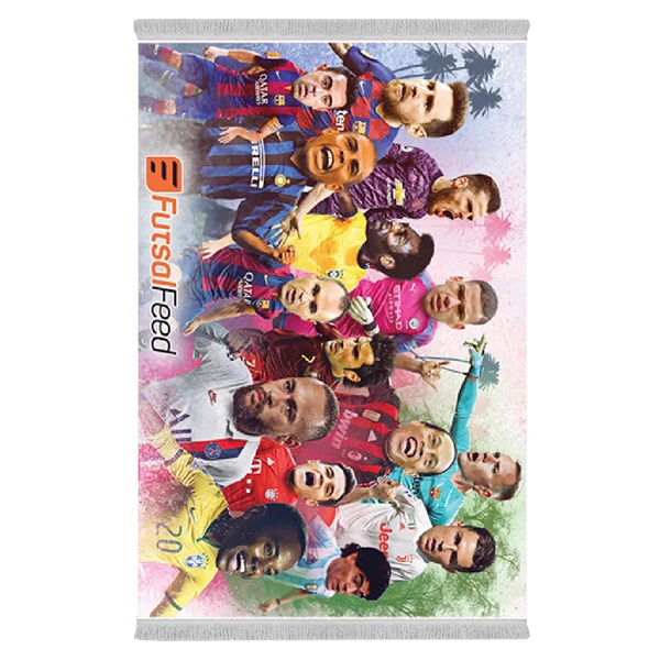 فرش پارچه‌ای دفه مدل فرشینه شانل مخمل ترک طرح فانتزی کد 01153