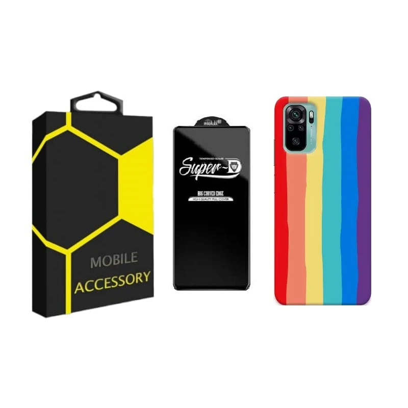 کاور مدل Rainbow مناسب برای گوشی موبایل شیائومی Poco M5s به همراه محافظ صفحه نمایش 