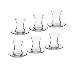 استکان نعلبکی پاشاباغچه 12 پارچه مدل صحبت کمرباریک کد 96942 