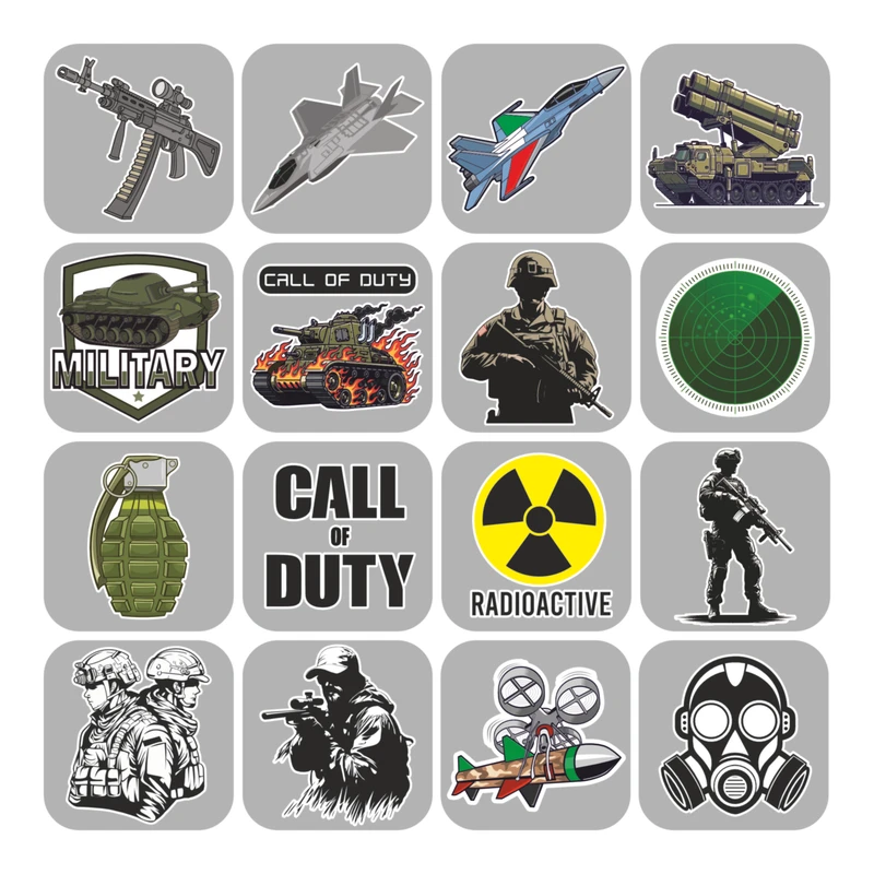 استیکر لپ تاپ طرح  call of duty کد G03 بسته 16 عددی