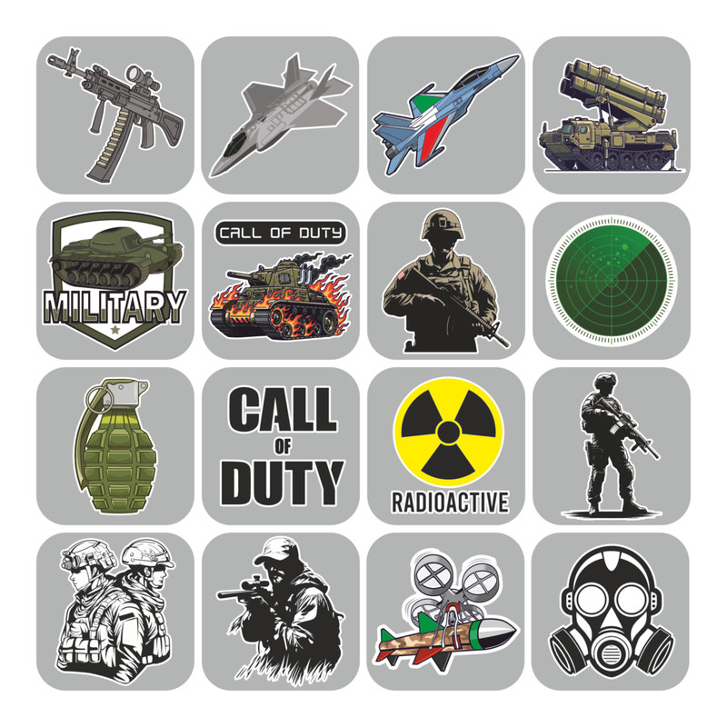استیکر لپ تاپ طرح  call of duty کد G03 بسته 16 عددی