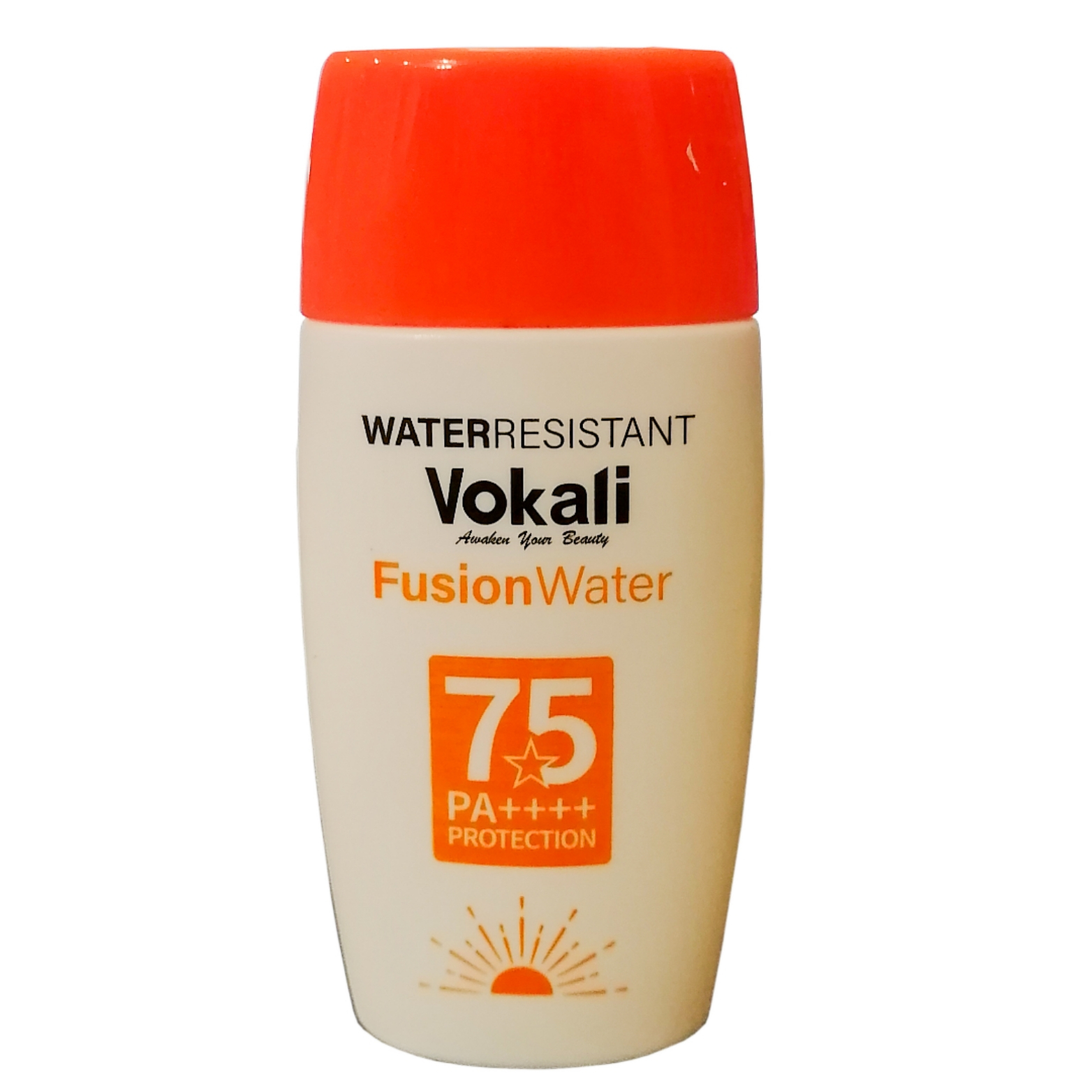 فلوئید ضد آفتاب بدون رنگ وکالی  SPF 75 مدل فیوژن واتر محافظ UVA ،UVB و PA+++، ضد حساسیت، ضد چروک و ضد پیری، مناسب انواع پوست‌ وزن 60 گرم