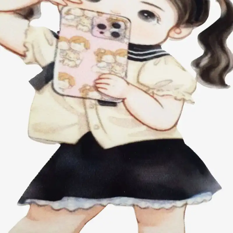 استیکر پارچه و لباس مدل دخترک مو خرگوشی