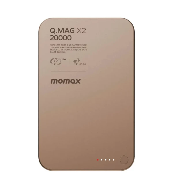 پاوربانک مومکس مدل Q.Mag X2 IP133 ظرفیت 20000 میلی آمپر ساعت