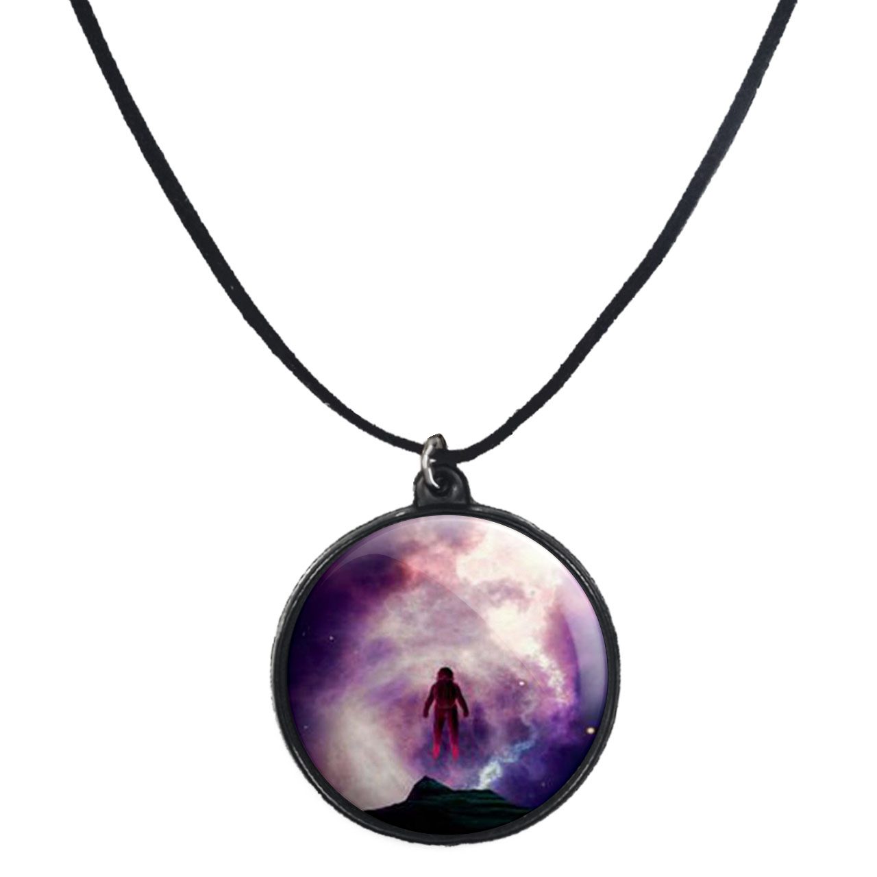 گردنبند پرمانه طرح فضانورد کد pmb.10417 مدل دو طرفه