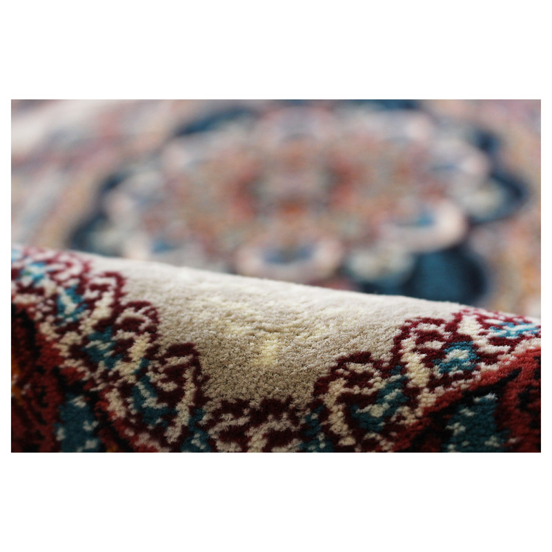 فرش ماشینی مدل بیضی طرح ناردون زمینه فیلی