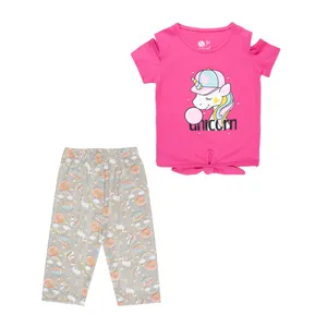 ست تی شرت آستین کوتاه و شلوارک دخترانه سون پون مدل g756