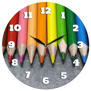 ساعت دیواری طرح مداد رنگی کد 1402