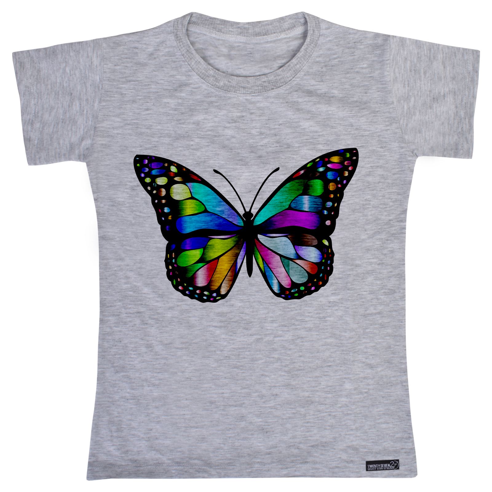 تی شرت آستین کوتاه دخترانه 27 مدل Monarch Butterfly کد MH907 -  - 1
