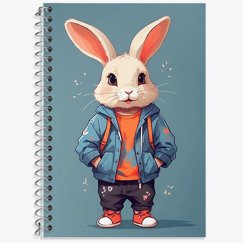 دفتر زبان 50 برگ خندالو مدل سه خط طرح خرگوش کد F2886