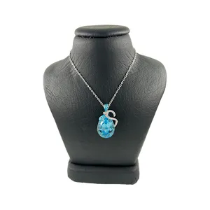 گردنبند نقره زنانه سواروسکی مدل اشک جواهری کد 300054