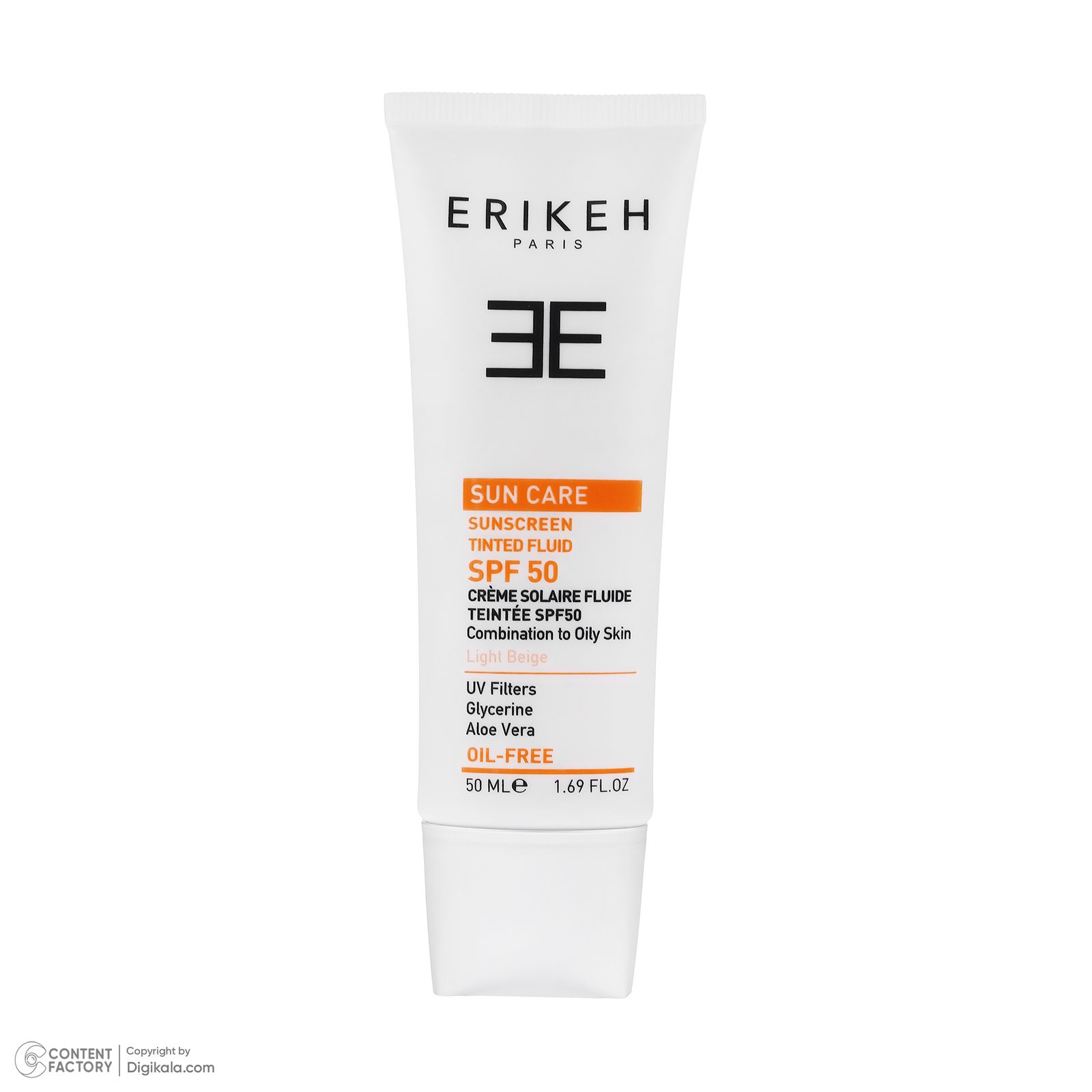 فلوئید ضد آفتاب رنگی صورت اریکه spf50 مدل Oil Free مناسب برای پوست چرب حجم 50 میلی لیتر -  - 5