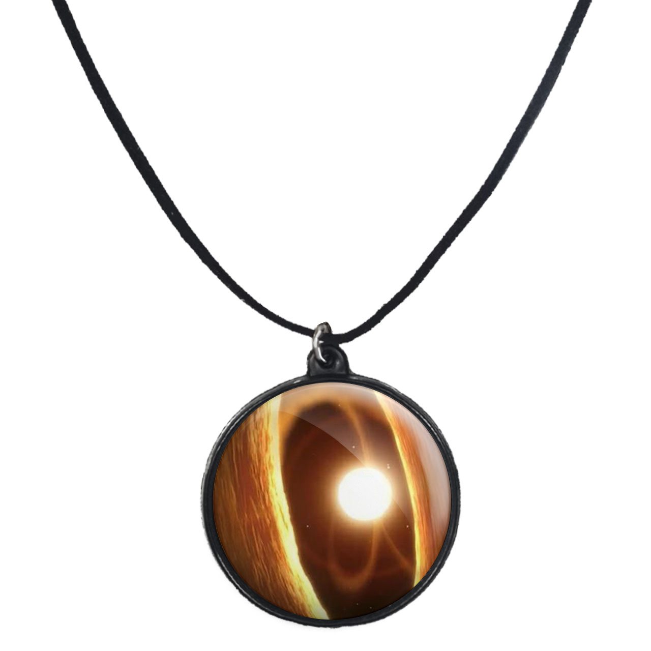 گردنبند پرمانه طرح سیاه چاله ها کد pmb.25879 مدل دو طرفه