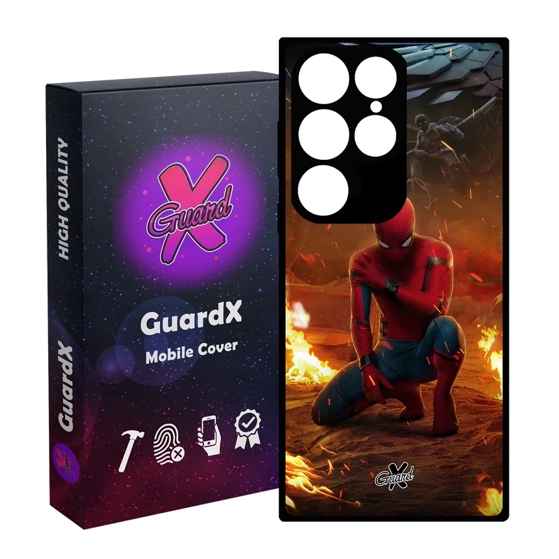 کاور گارد ایکس طرح Spider Man مدل Glass10098 مناسب برای گوشی موبایل سامسونگ Galaxy S24 Ultra