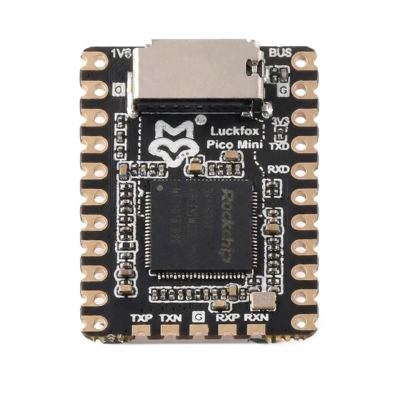کامپیوتر کوچک مدل luckfox pico mini a با پردازنده cortex rv1103 حافظه بدون حافظه داخلی با ظرفیت بدون حافظه داخلی رم ddr2 با ظرفیت 64 مگابایت پردازنده گرافیکی rockchip