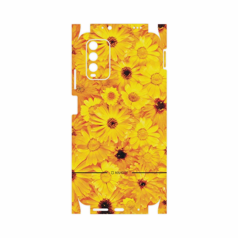 برچسب پوششی ماهوت مدل Yellow-Flower-FullSkin مناسب برای گوشی موبایل شیائومی Redmi 9T