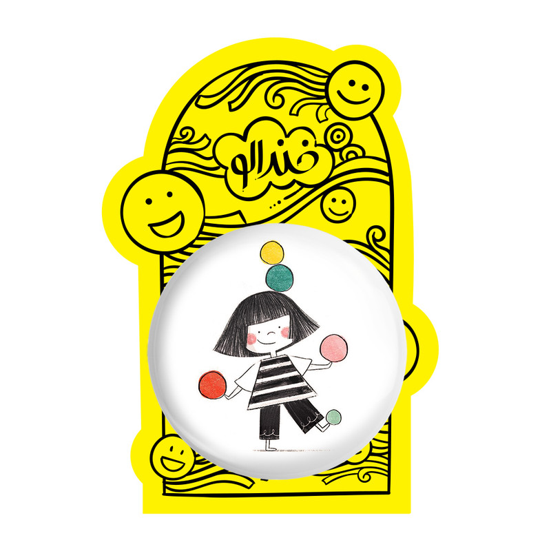 آینه جیبی خندالو طرح دختر مدل تاشو کد 5526