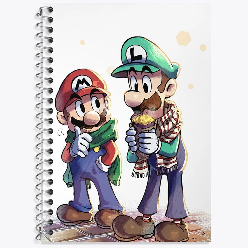 دفتر زبان 50 برگ خندالو مدل دو خط طرح (Mario) بازی سوپر ماریو کد 31529