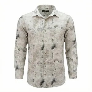 پیراهن آستین بلند یقه ایستاده مردانه مدل SH79