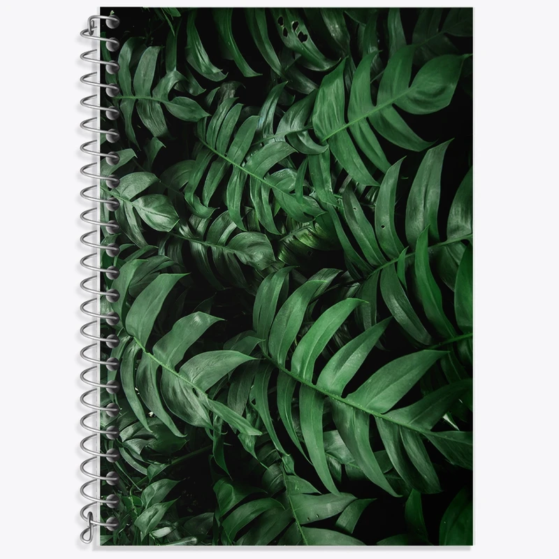 دفتر زبان 50 برگ خندالو مدل سه خط طرح برگ انجیری کد F1452