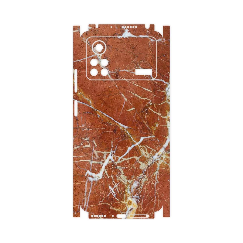 برچسب پوششی ماهوت مدل Red Marble-FullSkin مناسب برای گوشی موبایل شیائومی Poco X4 Pro 5G