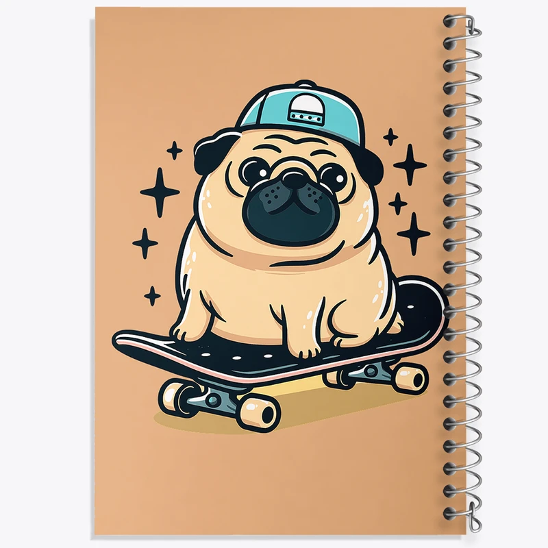 دفتر مشق 50 برگ خندالو طرح سگ اسکیت سوار کد N1475