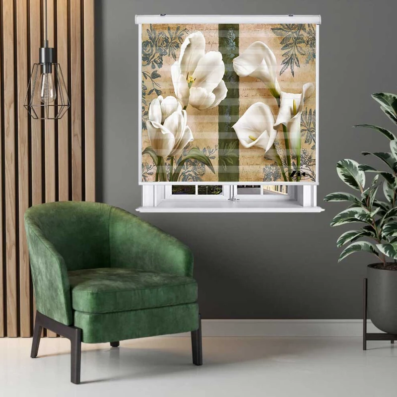 پرده زبرا زیو کد 3D1449 سایز 150x150 سانتی متر