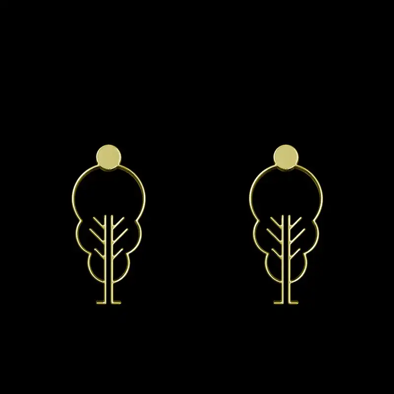 گوشواره طلا 18 عیار زنانه مدوپد مدل درخت کد GA1-15751