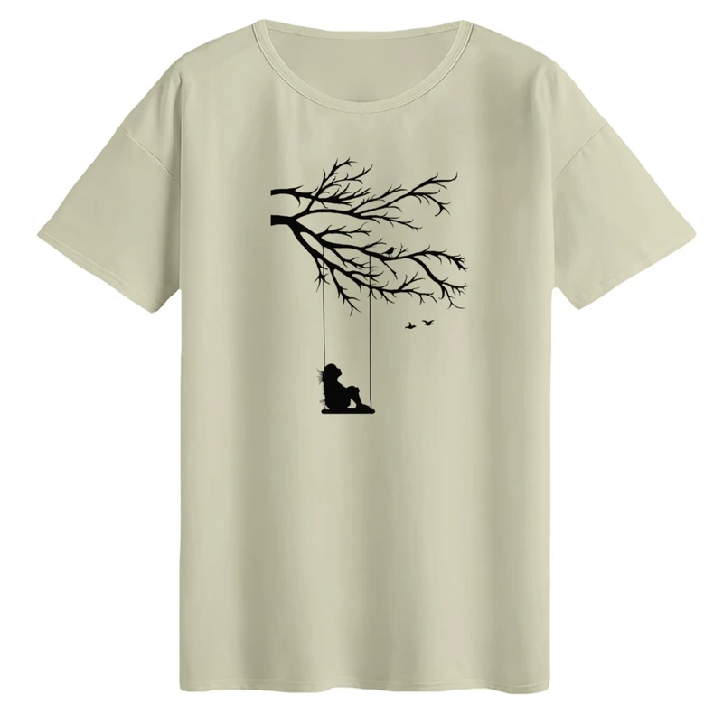 تی‌شرت لانگ آستین کوتاه زنانه مدل دخترک و تاب کد 2