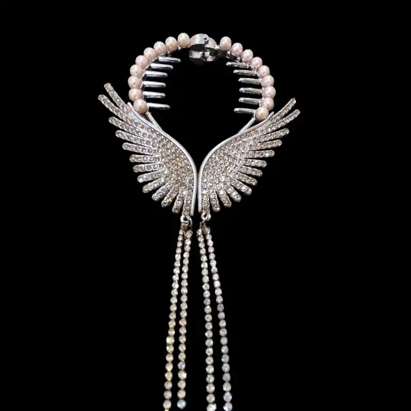 کلیپس مو زنانه مدل گوجه ای آویز دار طرح بال فرشته کد KGBF