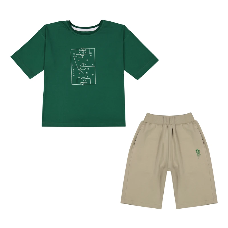 ست تی شرت آستین کوتاه و شلوارک راحتی پسرانه تیتیش مدل 2471659