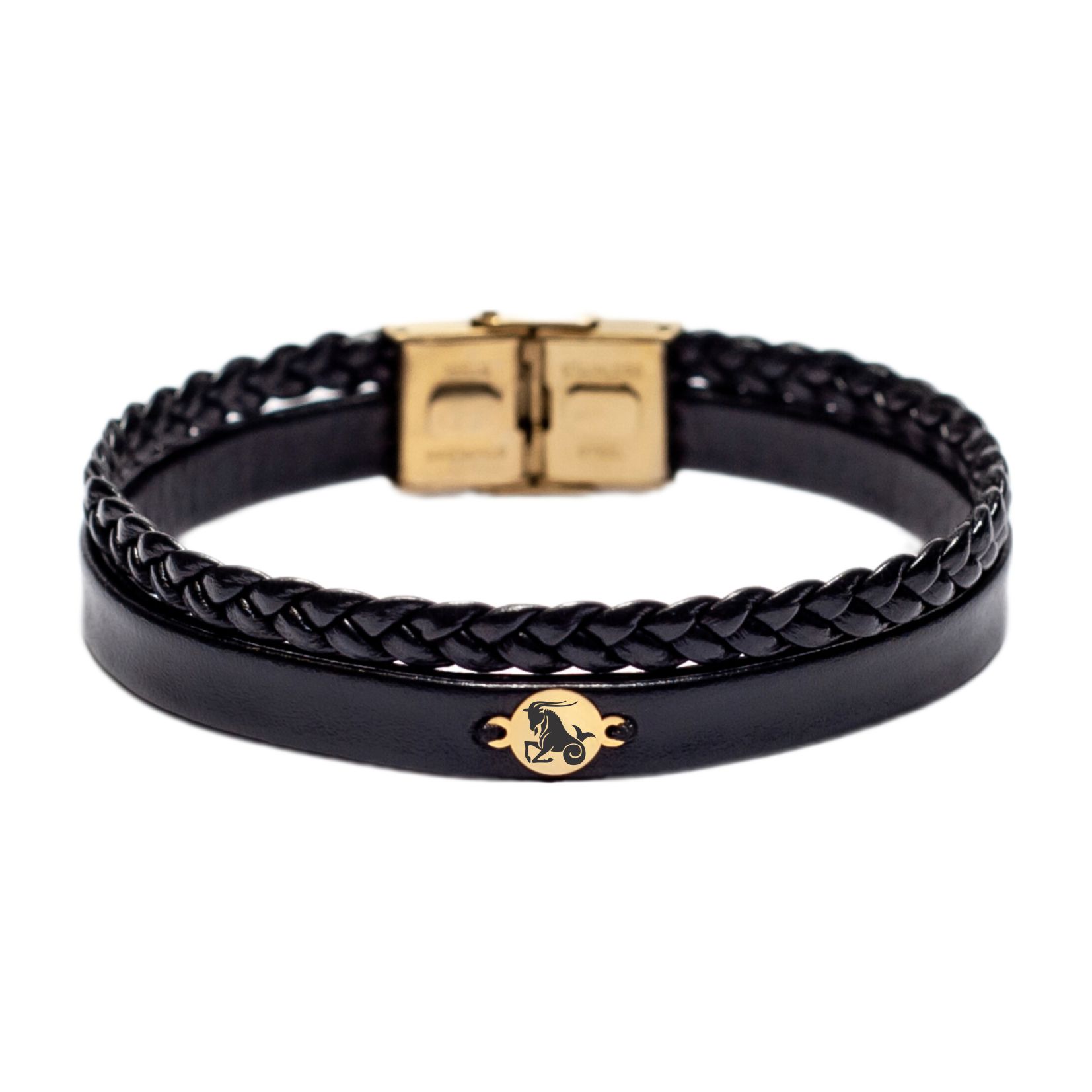 دستبند طلا 18 عیار مردانه لیردا مدل نماد ماه تولد دی