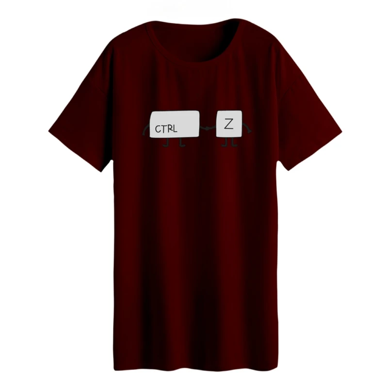 تی شرت لانگ زنانه مدل ctrl z