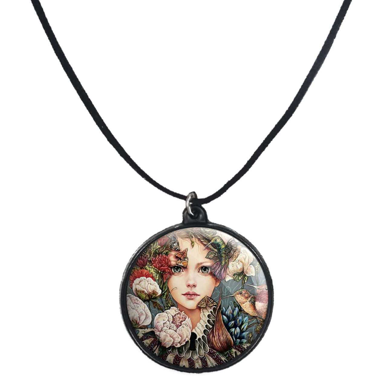 گردنبند پرمانه طرح دخترونه کد pmb.3172 مدل دو طرفه