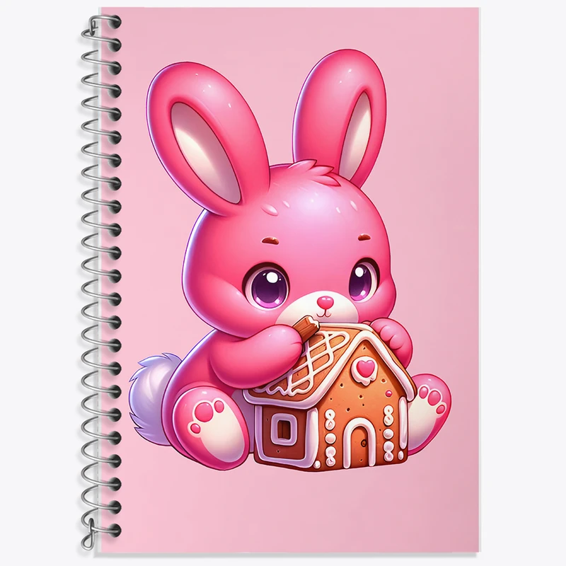 دفتر زبان 50 برگ خندالو مدل سه خط طرح خرگوش بامزه کد F7727