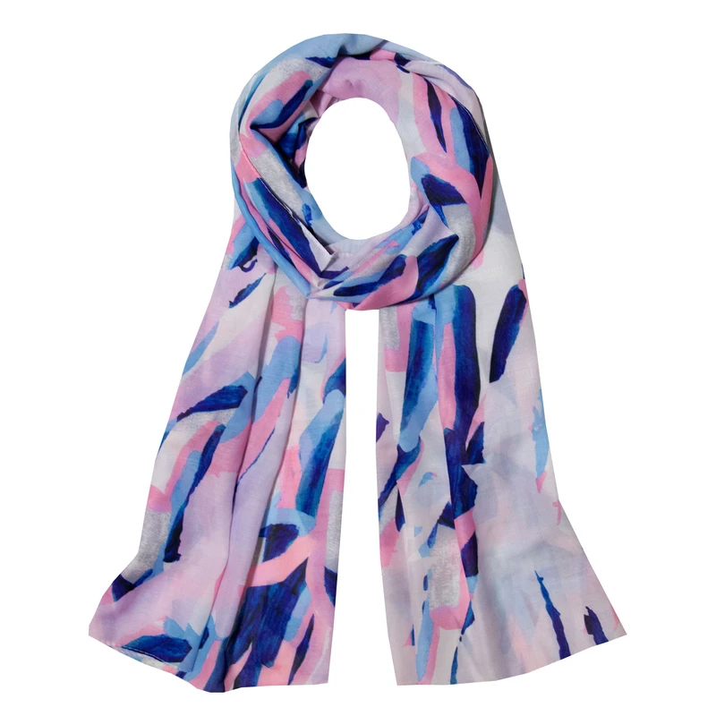 شال زنانه مدل چاپی تابستانه خنک با طرح آبرنگی  کد ana-1444-1