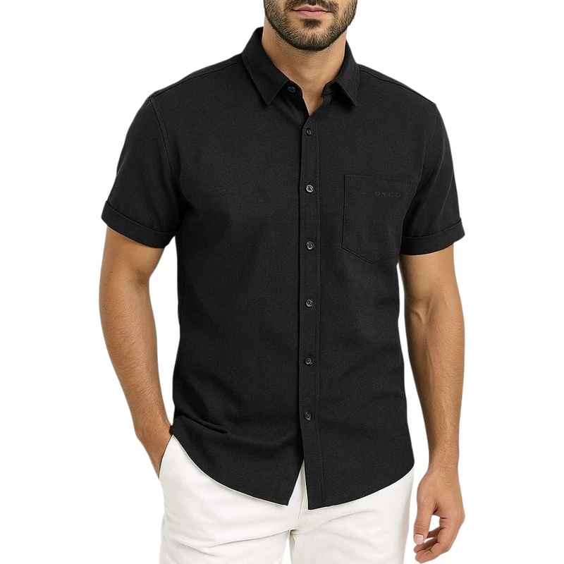 پیراهن آستین کوتاه یقه برگردان مردانه مدل MDSS-CH3608