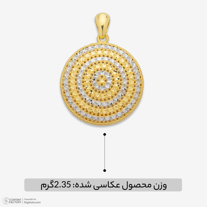 آویز گردنبند طلا 18 عیار زنانه حافا گلد طرح دایره