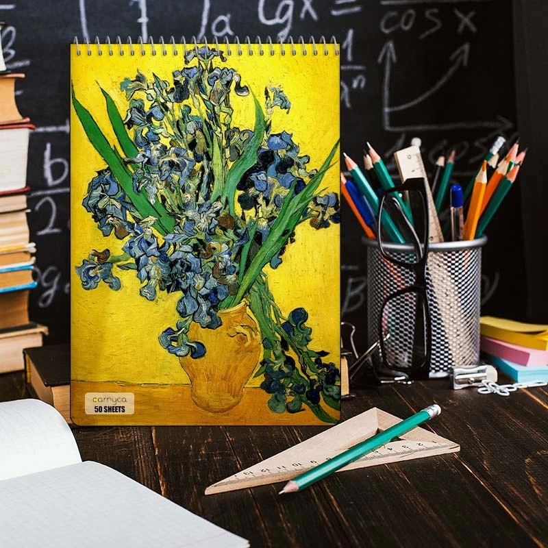 دفتر نقاشی 50 برگ سیمی کارنیکا طرح نقاشی های ون گوگ Van Gogh Paintings کد 10291