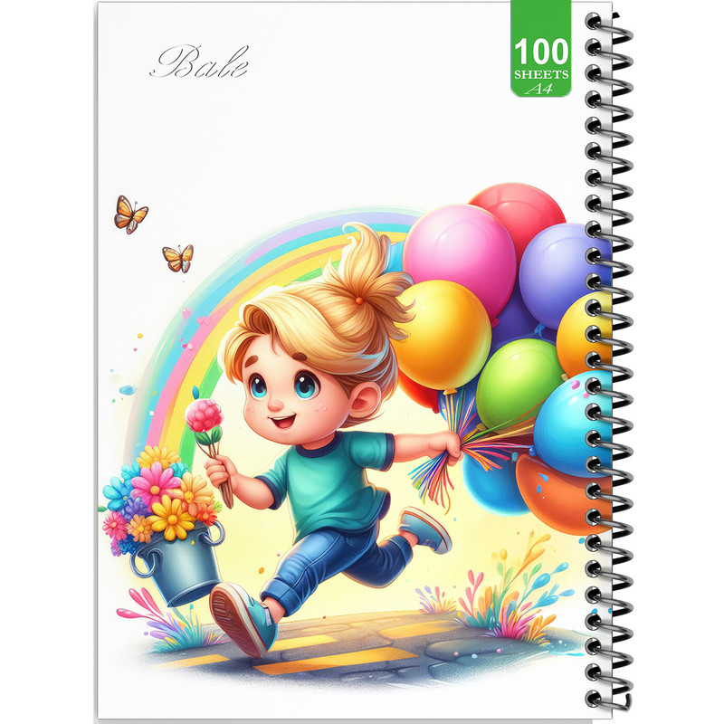 دفتر نقاشی 100 برگ بله طرح فانتزی پسرانه بادکنک کد A4-N192